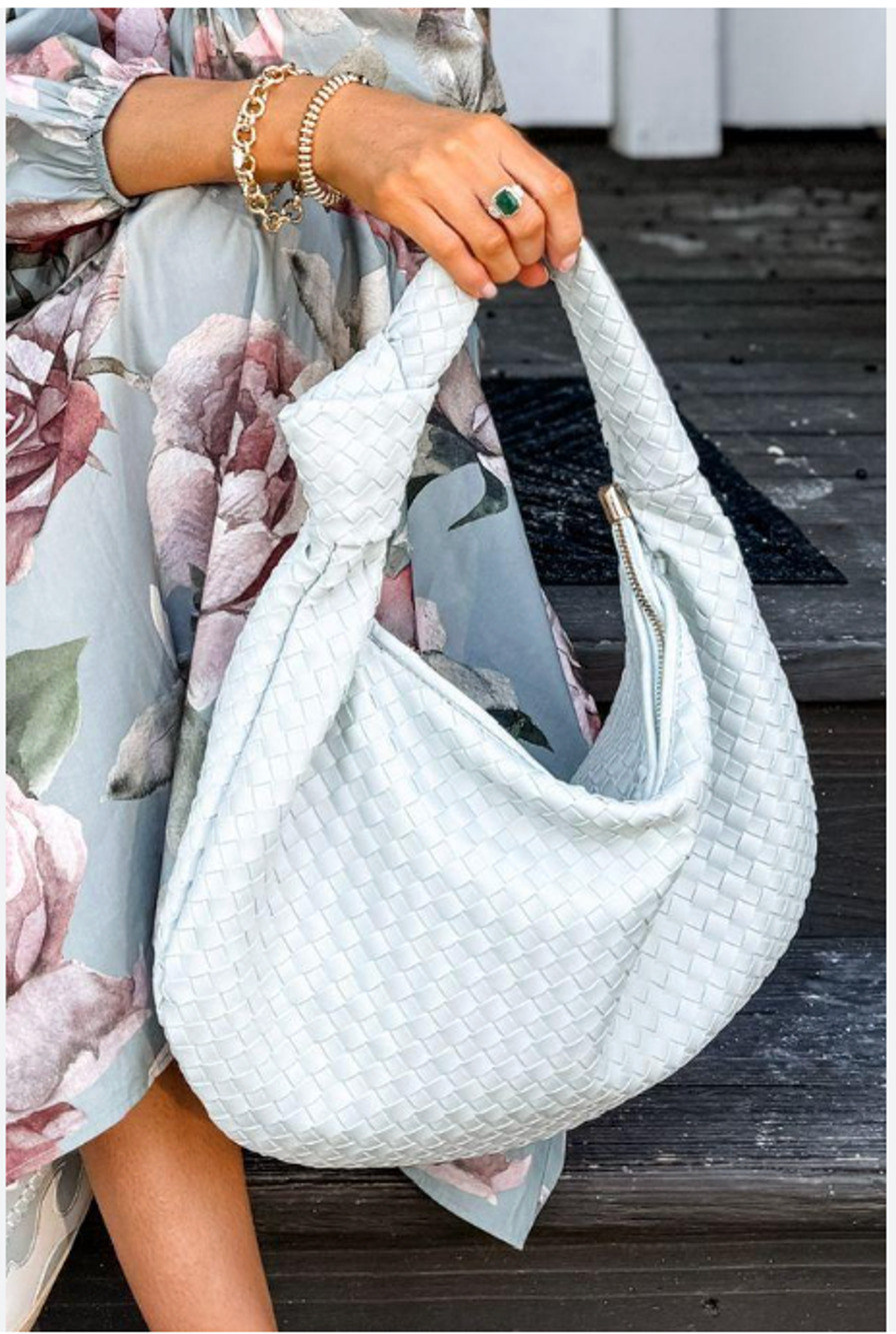 Anthropologie The Brigitte Satchel by Melie Bianco NEW Ocean Blue